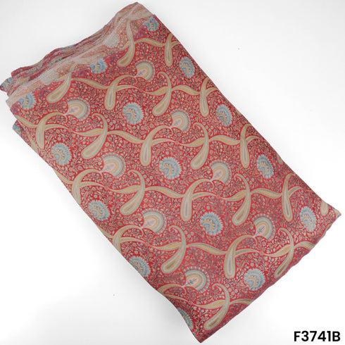 Positional Print Jacquard Silk Fabric-F3741